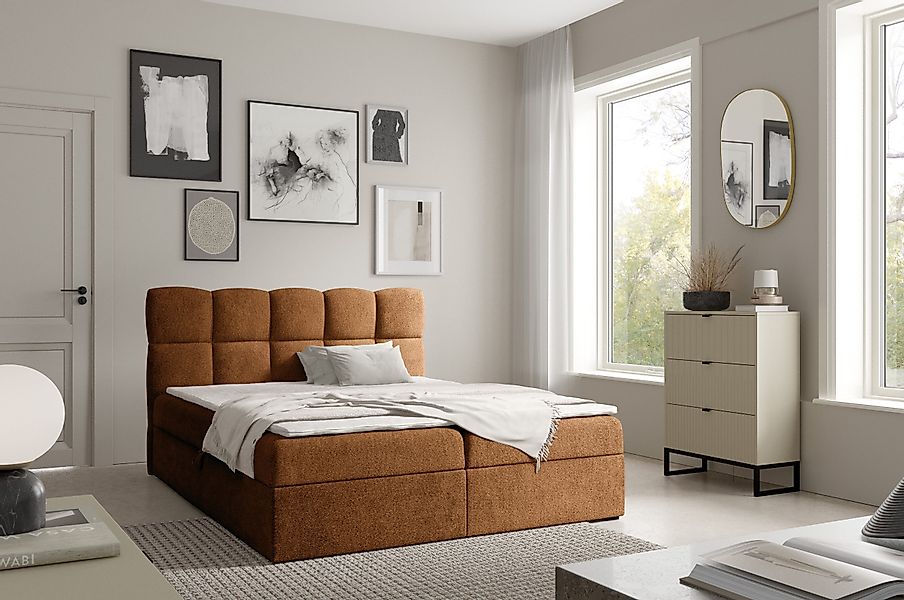 yourhouse24 Boxspringbett Negros, Doppelbett mit Bonell-Matratze günstig online kaufen