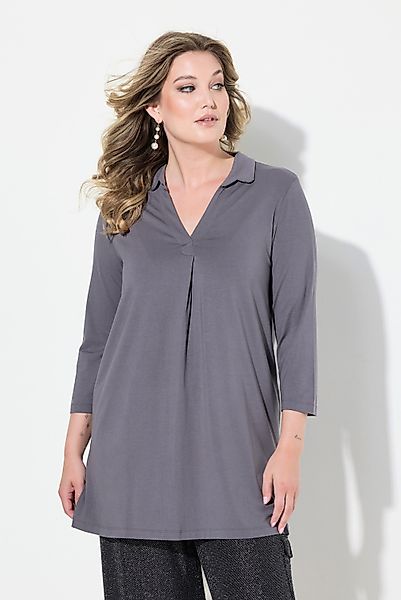 MIAMODA T-Shirt Blusenshirt Straight Fit Hemdkragen günstig online kaufen