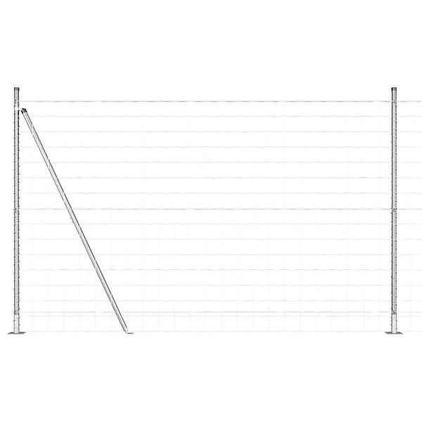 vidaXL Zaun mit Pfosten Silber 1,5 x 10 m Stahl 3351019 günstig online kaufen