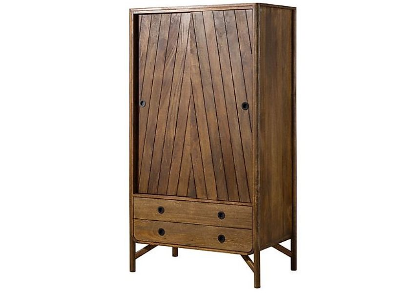 Massivmoebel24 Kleiderschrank #111 (Mango 100x60x180 braun geölt / Griff sc günstig online kaufen