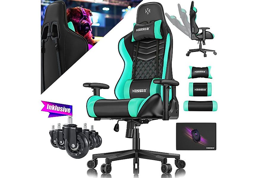 KESSER Gaming Chair, Ergonomisch Gamingstuhl 150kg belastbar Bürostuhl Lend günstig online kaufen