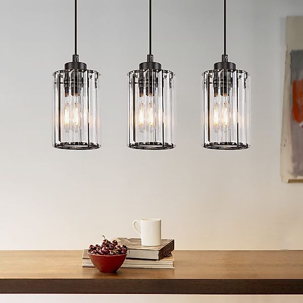 Nettlife Pendelleuchte Kristall Modern Wohnzimmer 3 günstig online kaufen