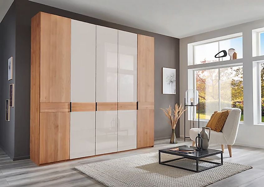 WIEMANN Kleiderschrank "Cardiff, Massivholztüren in Kombination mit Glas- o günstig online kaufen