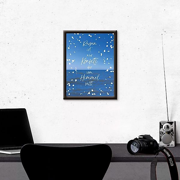 Artland Wandbild "Regen ist nur Konfetti", Sprüche & Texte, (1 St.) günstig online kaufen