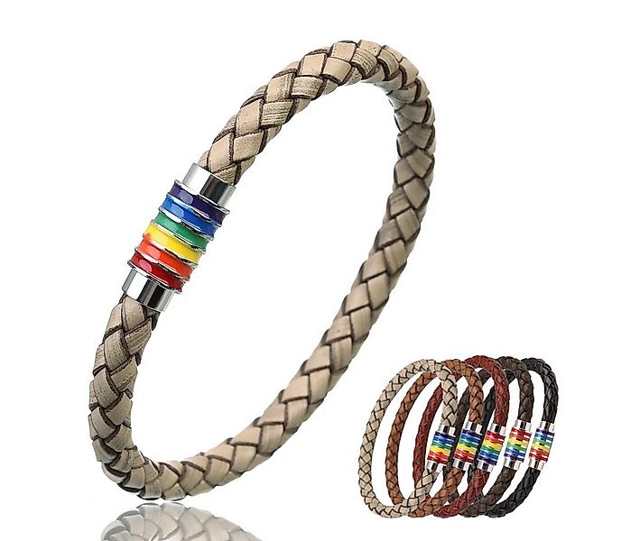 Ware aus aller Welt Lederarmband Pride Armband Regenbogen CSD Armband Männe günstig online kaufen