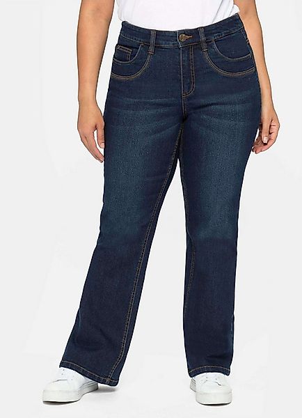 Sheego Bequeme Jeans Bootcut-Jeans mit verstellbarem Bund günstig online kaufen