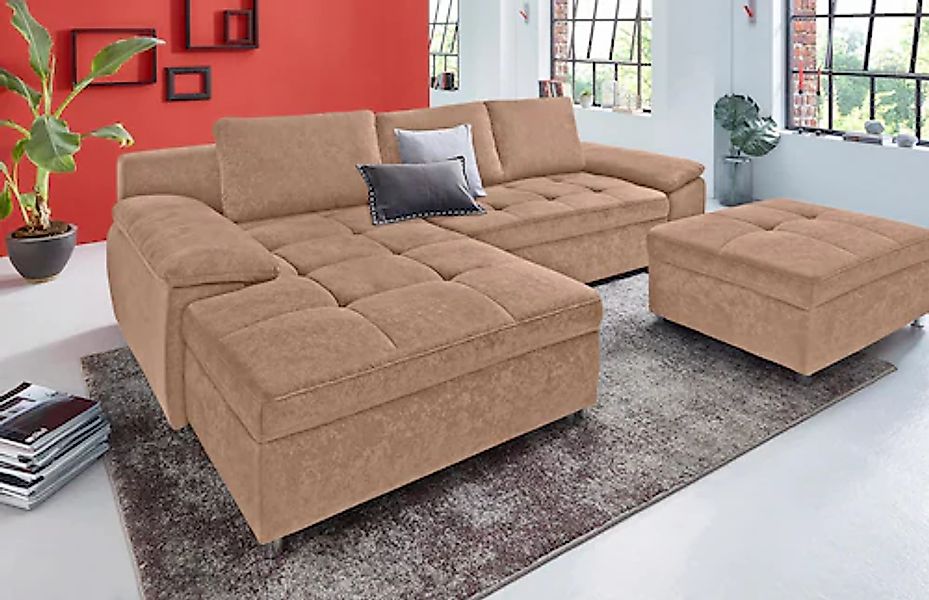 sit&more Ecksofa "Labene L-Form", wahlweise mit Bettfunktion und Bettkasten günstig online kaufen