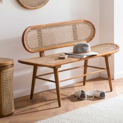 Sitzbank Küchenbank aus Rattan und Teak Massivholz günstig online kaufen