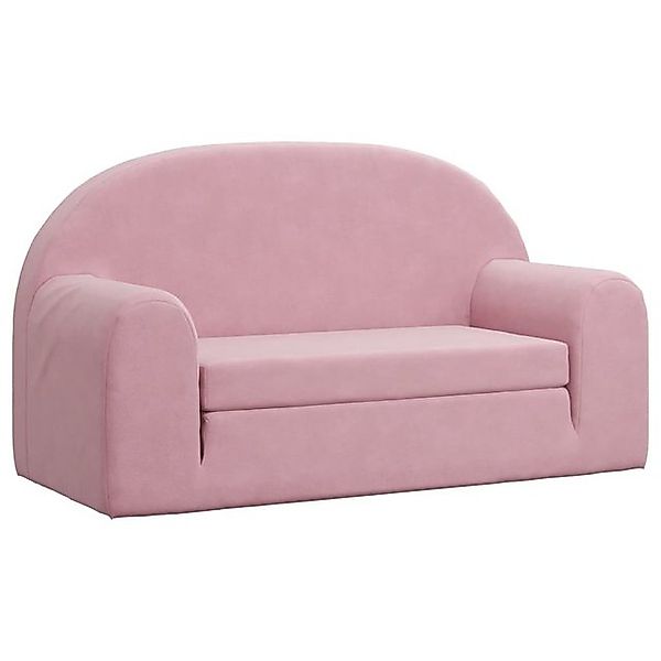 vidaXL Kindersofa, Kinder Schlafsofa 2-Sitzer Rosa Weicher Plüsch günstig online kaufen