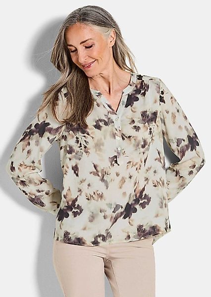 GOLDNER Schlupfbluse Florale Druckbluse mit V-Ausschnitt günstig online kaufen