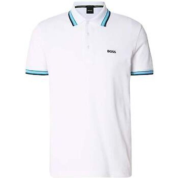 BOSS  Poloshirt Paddy Piqué Polo Shirt Open White/Blue günstig online kaufen