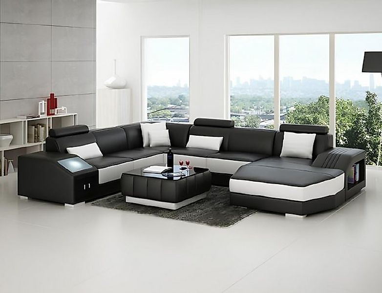 JVmoebel Ecksofa Wohnlandschaft Ecksofa Ledersofa Sofa Couch Polster Sitz E günstig online kaufen