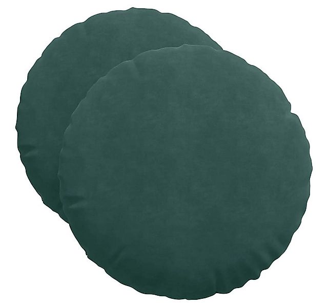 vidaXL Sitzauflage Sitzkissen 2 pcs Dunkelgrün Ø 40 x 13 cm Samt, (2 St) günstig online kaufen