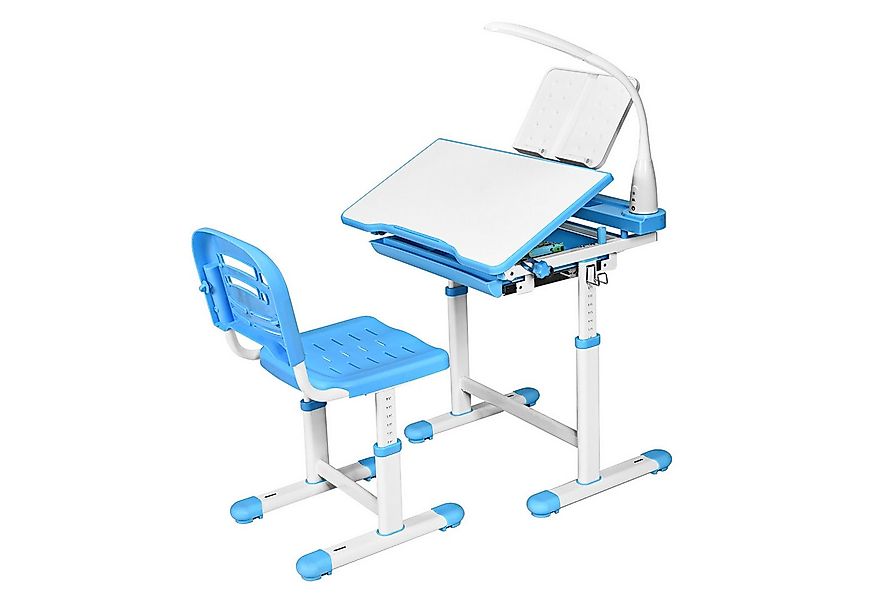 KOMFOTTEU Kinderschreibtisch höhenverstellbar (Set), mit Stuhl & Lampe günstig online kaufen
