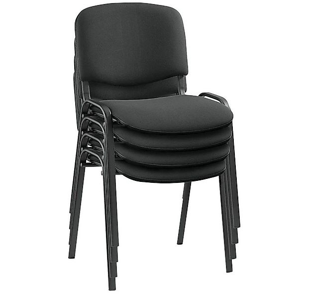 Nowy Styl Besucherstuhl 4 Besucherstühle ISO BLACK stapelbar schwarz/schwar günstig online kaufen