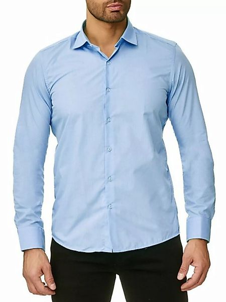 Reslad Langarmhemd Reslad Herren Hemd Kentkragen Unicolor Langarmhemd RS-70 günstig online kaufen