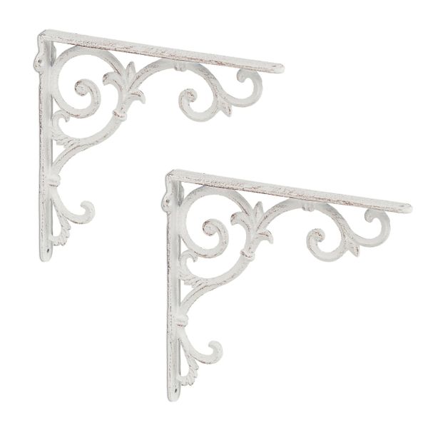 relaxdays Wandregalhalter 2er Set Regalwinkel antik, günstig online kaufen