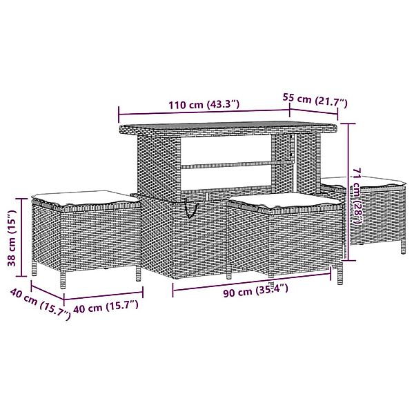 vidaXL Garten-Sofa-Set mit Kissen 13-Tlg Schwarz Poly Rattan 3362960 günstig online kaufen
