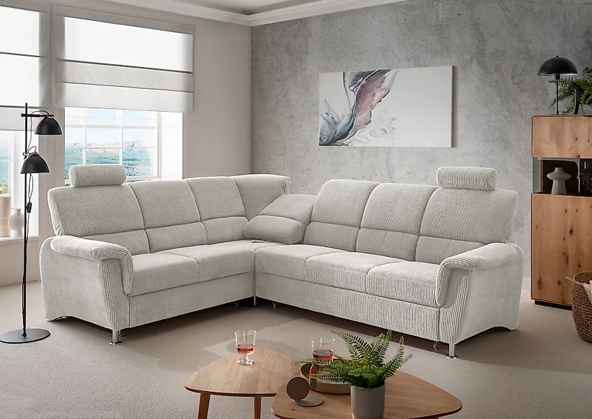 Home affaire Ecksofa "Pisa L-Form, mit Schlaffunktion, Stauraum, 2x höhenve günstig online kaufen