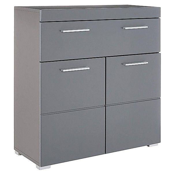 trendteam Sideboard, Badkommode Badezimmerschrank Grau Hochglanz günstig online kaufen