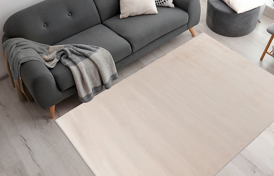 me gusta Teppich "Rabbit Prime 125" rechteckig 18 mm Höhe Kaninchenfell Hap günstig online kaufen