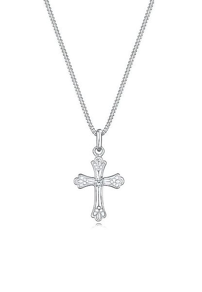 Elli DIAMONDS Kette mit Anhänger Kreuz Diamant Antik (0.036 ct) 925 Sterlin günstig online kaufen