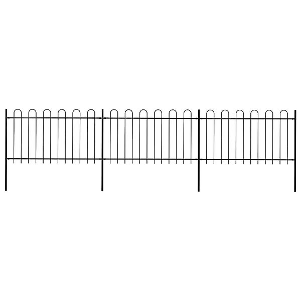 vidaXL Gartenzaun mit Rundbogen Stahl 537 x 100 cm Schwarz 277658 günstig online kaufen