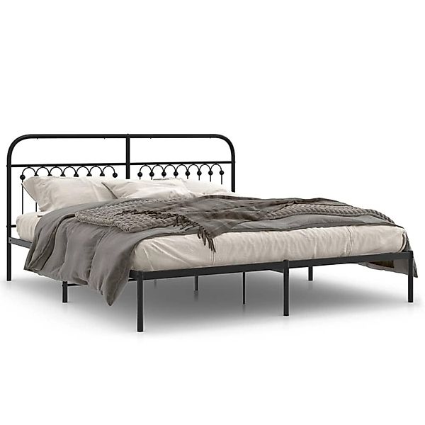 vidaXL Bettgestell mit Kopfteil Metall Schwarz 183x203 cm2104981 günstig online kaufen