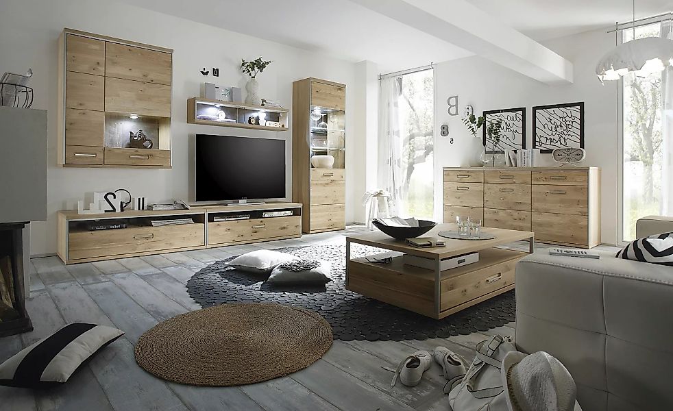 Woodford Wohnwand  Felino ¦ holzfarben ¦ Maße (cm): B: 312 H: 201 T: 52.0 K günstig online kaufen