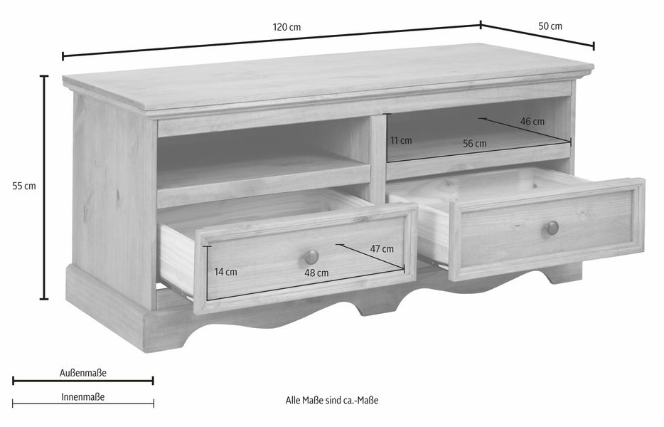 Home affaire Lowboard "Melissa" Kommode, Breite 120 cm günstig online kaufen