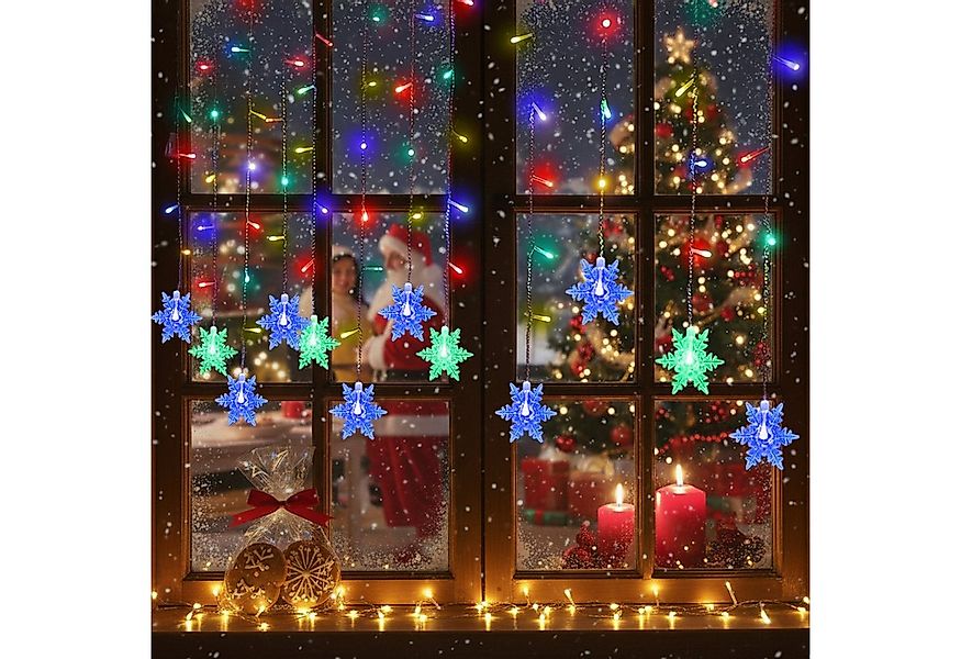 Merry 2024 Lichternetz LED Lichterkette Lichtervorhang,1.8M 96 LEDS Schneef günstig online kaufen