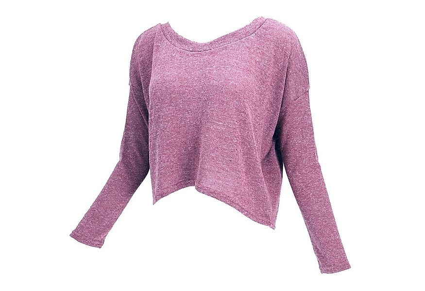 Guru-Shop Longsleeve Kurzer Pullover, Boho Feinstrick Shirt - altrosa alter günstig online kaufen