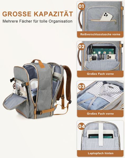 REDOM Reiserucksack 40L Handgepäck Laptoptasche mit günstig online kaufen