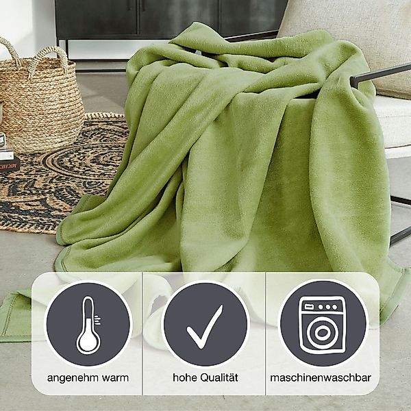 Wohndecke Luxus, IBENA, verschiedene Größen, unifarbenes günstig online kaufen