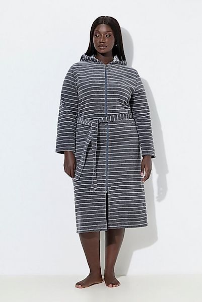 Ulla Popken Bademantel Bademantel Webfrottee Reißverschluss Bindegürtel, ca günstig online kaufen