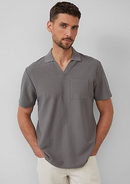 s.Oliver Kurzarmshirt Poloshirt aus Struktur-Jersey mit Brusttasche Rippble günstig online kaufen