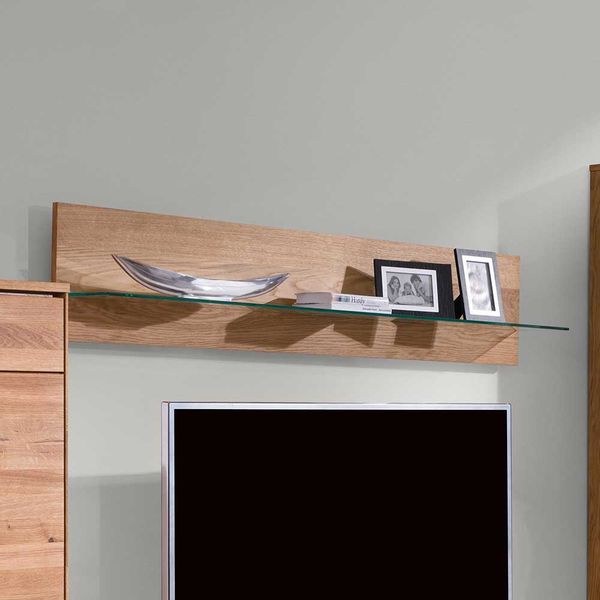 Wandboard in Eichefarben Ablage aus Glas günstig online kaufen