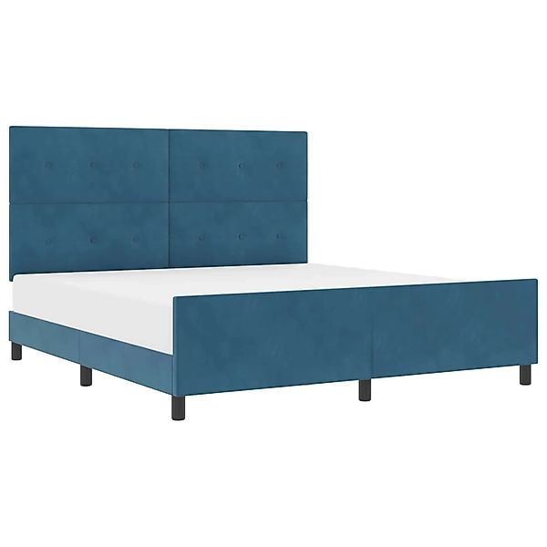 vidaXL Boxspringbett mit Kopfteil Dunkelblau 180 x 200 cm Samt 3344961 günstig online kaufen