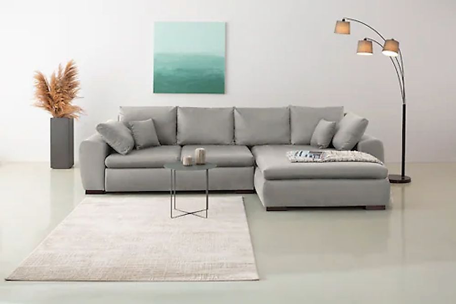 Home affaire Ecksofa »Cara Mia L-Form, B: 325 cm« mit 4 Zierkissen, optiona günstig online kaufen