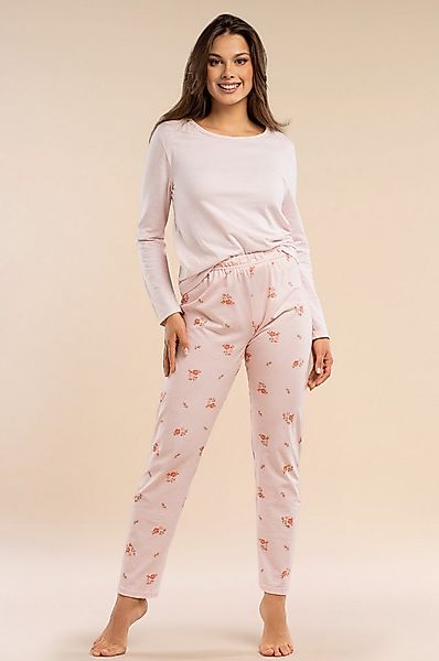 Mademoiselle Sommeil Pyjama Damen Schlafanzug mit Langarmshirt & langer Hos günstig online kaufen