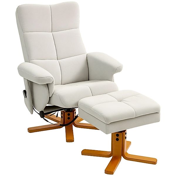 HOMCOM Massagestuhl Polyester Schaumstoff 80L x 86B x 99H cm Cremeweiß günstig online kaufen