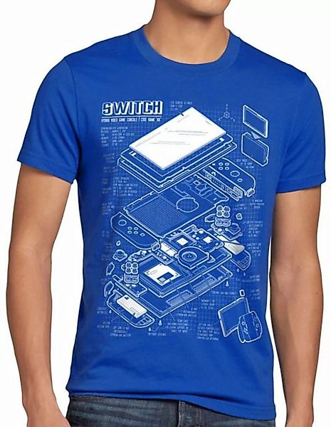 style3 Print-Shirt Herren T-Shirt Switch Blaupause pro gamer konsole joy-co günstig online kaufen