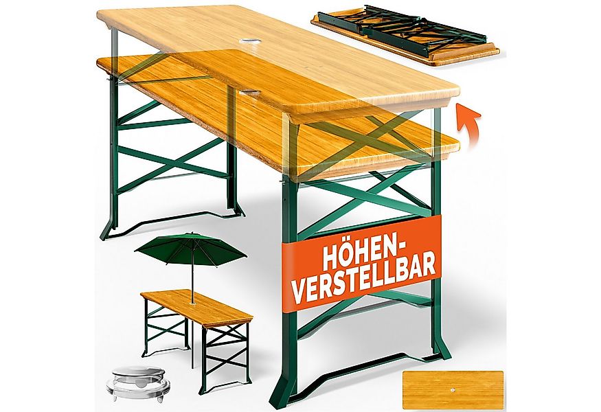 Casaria Stehtisch (1-St), Höhenverstellbar Klappbar Garten Holz Bartisch Pa günstig online kaufen