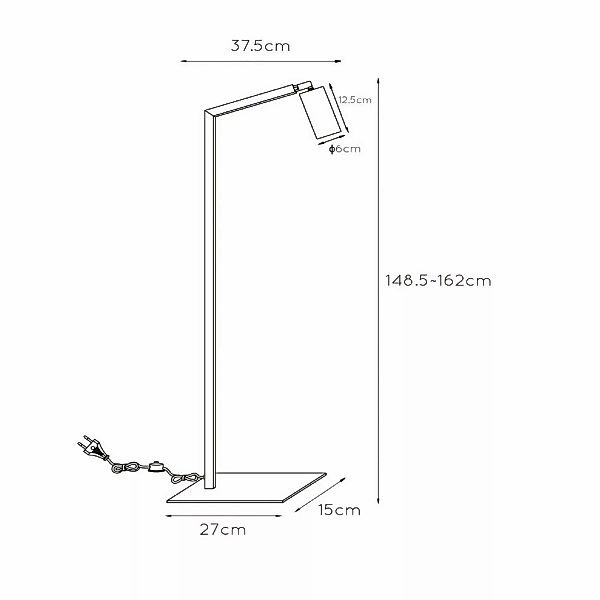 Stehlampe Sybil dreh- und schwenkbar schwarz/gold günstig online kaufen