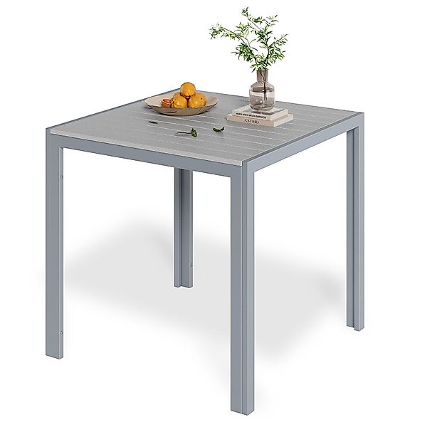 TLGREEN Gartentisch Aluminiumrahmen Quadratisch (75x75cm WPC günstig online kaufen