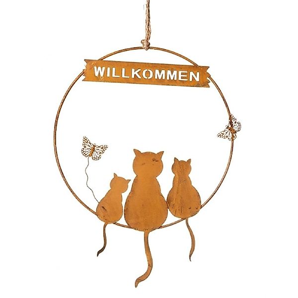 Linoows Dekoobjekt Katzen, Dekohänger Willkommen, Fensterdeko günstig online kaufen