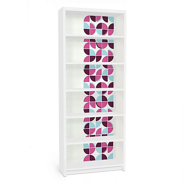 Möbelfolie für IKEA Billy Regal Retro Kreise Musterdesign günstig online kaufen
