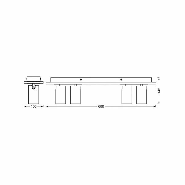 OSRAM Deckenstrahler MERCURY schwarz 4-Spot GU10-LED 927 dim günstig online kaufen