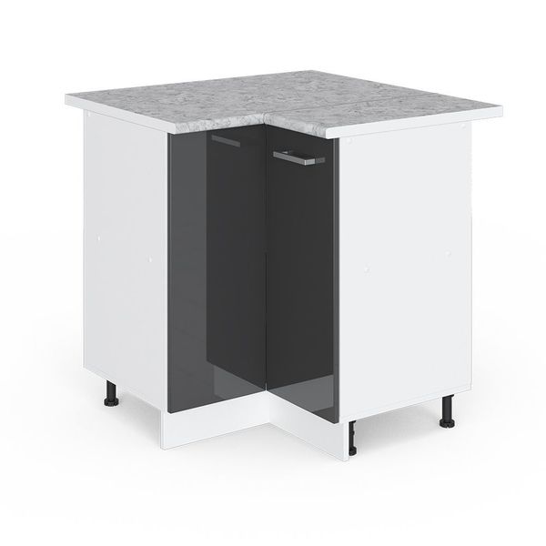 Vicco Eckunterschrank R-Line, Anthrazit Hochglanz/Weiß, 75.6 günstig online kaufen