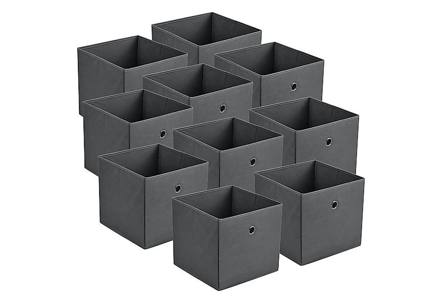 en.casa Faltbox (10 St), Virrat 10er Set Aufbewahrungsbox 30x30x28cm Dunkel günstig online kaufen